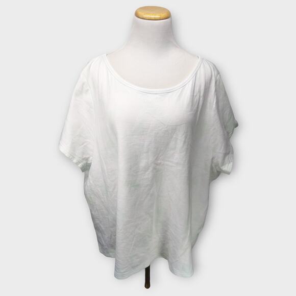 Womens Athleta Activewear White and Light Green Short Sleeve Top Size 3X - Picture 2 of 7